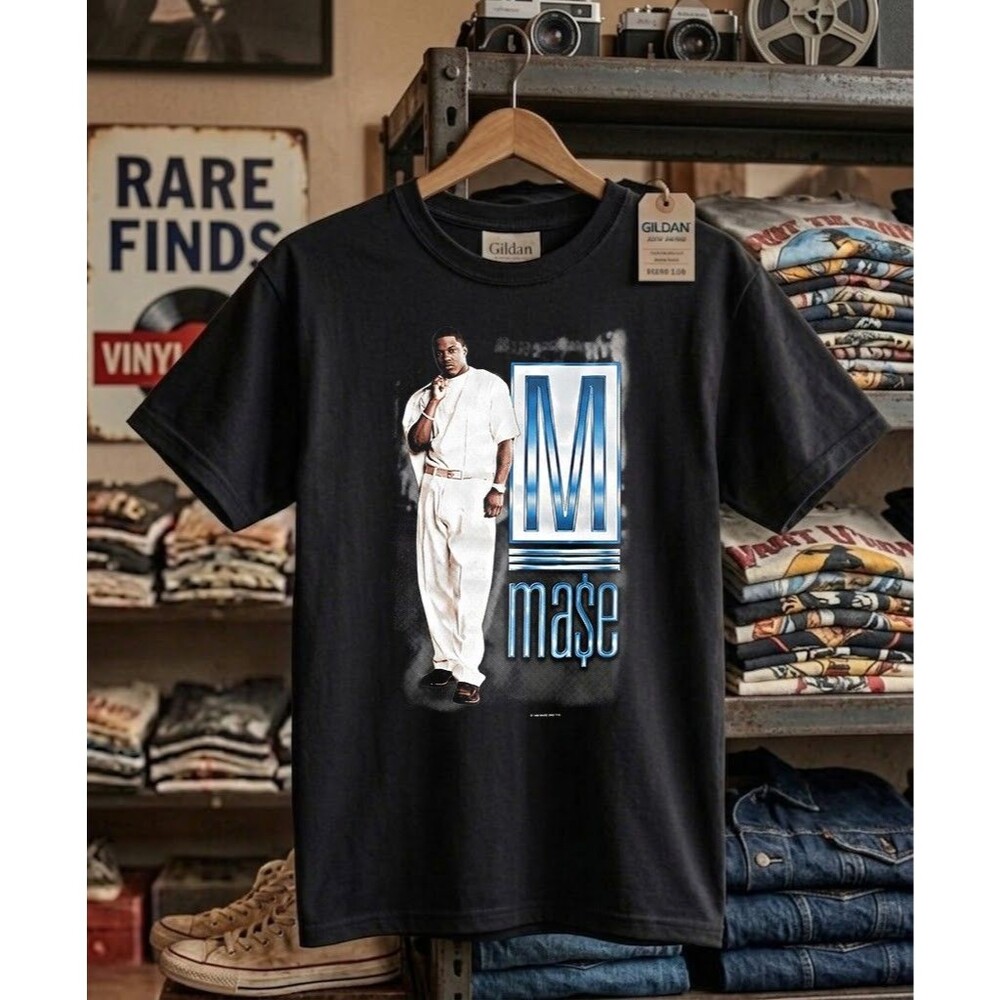 Mase Vintage 90s Rap Hip Hop Graphic Tee Black Heavy Cotton T-Shirt